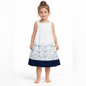 Gymboree Safari White and Blue Casual Kids Dress•animal print zoo safari theme3T